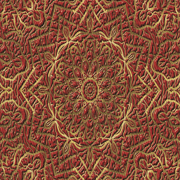 Patterned Tomato Red Rug, pat3721brn