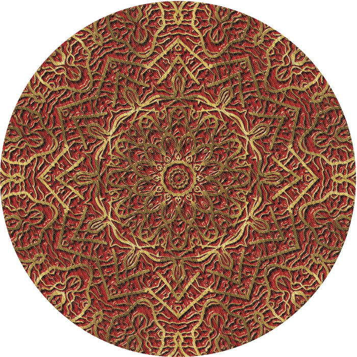 Square Patterned Tomato Red Rug, pat3721brn