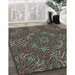 Patterned Dull-Sea Green Rug in Family Room, pat3721lblu