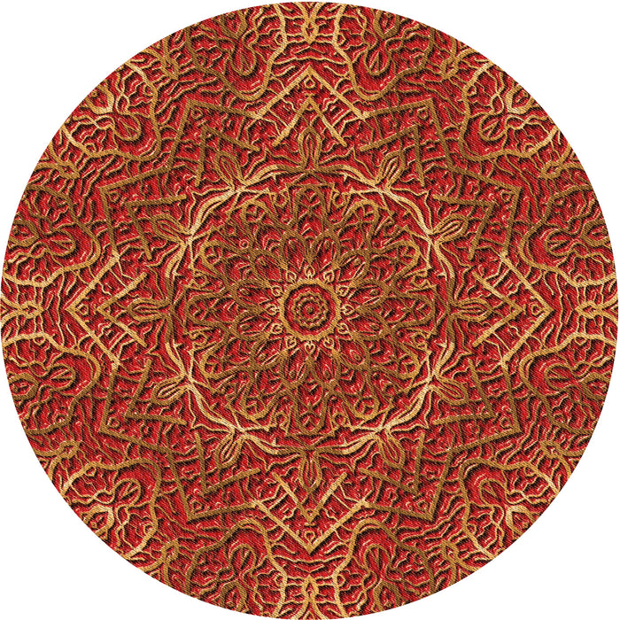 Square Patterned Orange Rug, pat3721org
