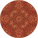 Square Patterned Orange Rug, pat3721org