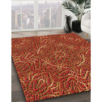 Patterned Orange Rug, pat3721org