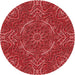 Square Patterned Red Rug, pat3721rd