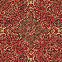 Sideview of Machine Washable Transitional Tomato Red Rug, wshpat3721