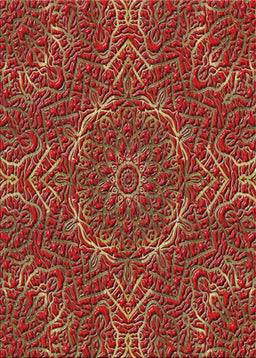 Machine Washable Transitional Tomato Red Rug, wshpat3721