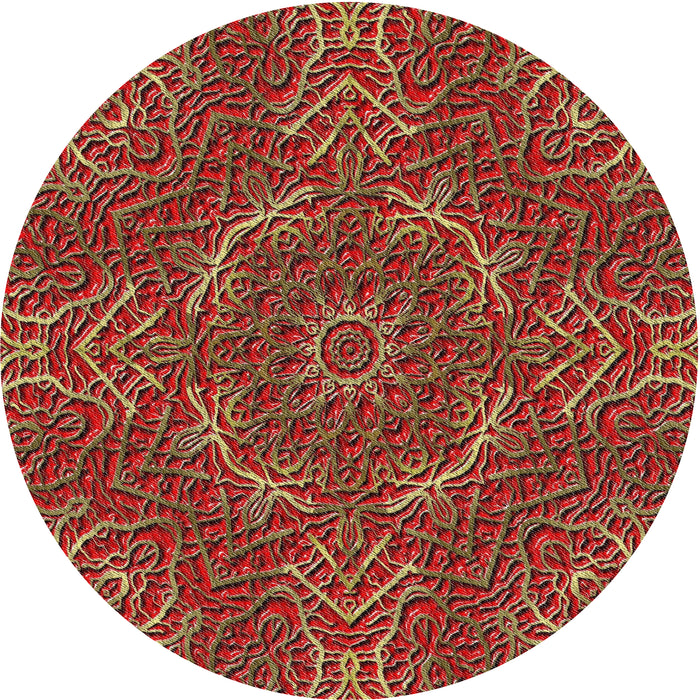Square Machine Washable Transitional Tomato Red Rug, wshpat3721
