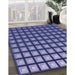 Patterned Blue Rug in Family Room, pat3722blu