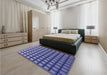 Patterned Blue Rug in a Bedroom, pat3722blu