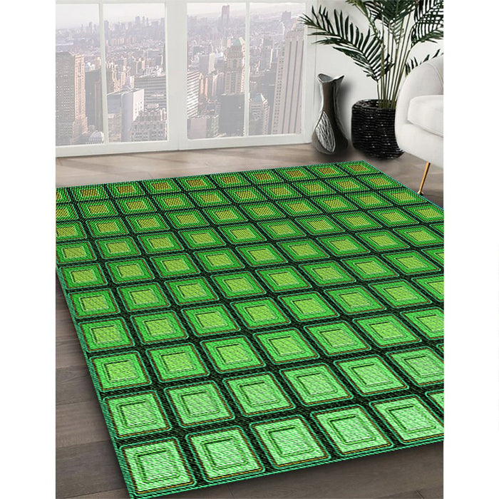 Machine Washable Transitional Deep Emerald Green Rug in a Family Room, wshpat3722grn