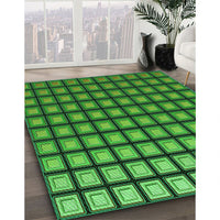 Patterned Deep Emerald Green Rug, pat3722grn