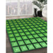 Patterned Deep Emerald Green Rug in Family Room, pat3722grn