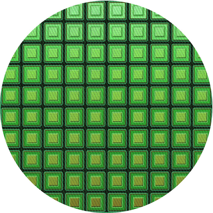 Square Patterned Deep Emerald Green Rug, pat3722grn