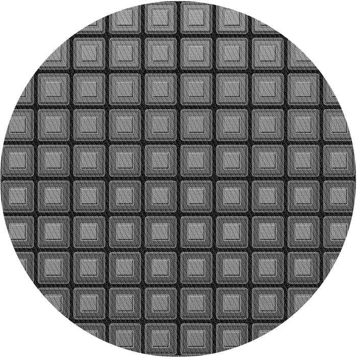 Square Machine Washable Transitional Dark Gray Black Rug in a Living Room, wshpat3722gry