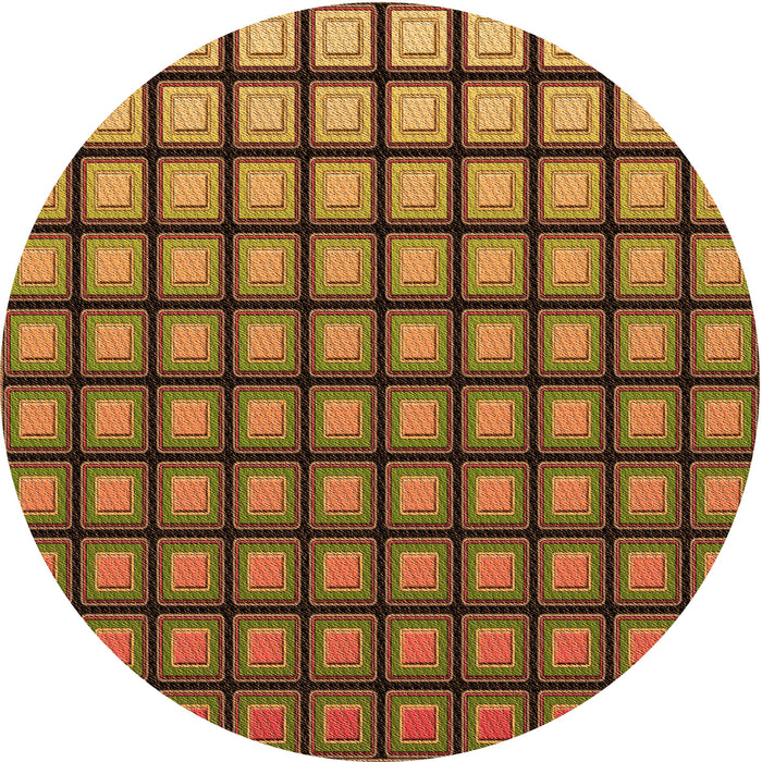 Square Patterned Caramel Brown Rug, pat3722org