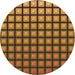 Square Patterned Caramel Brown Rug, pat3722org