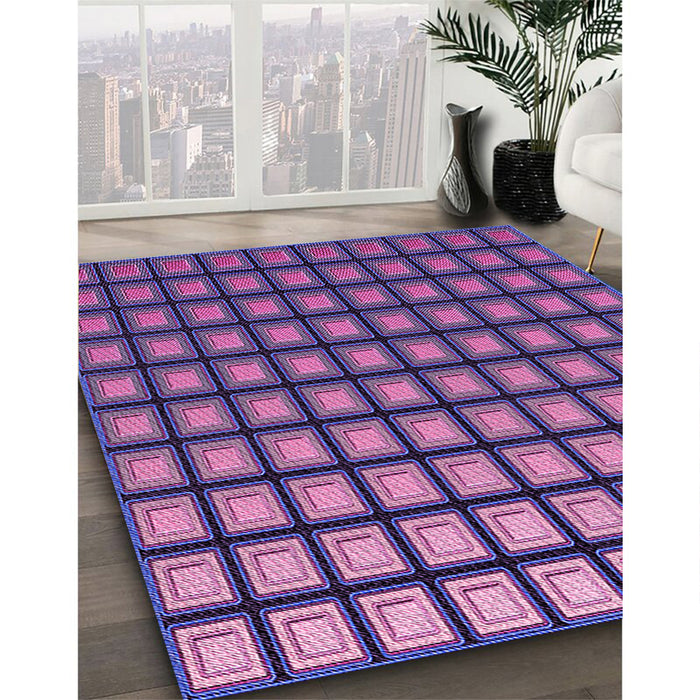 Patterned Purple Rug in Family Room, pat3722pur