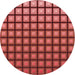 Square Patterned Tomato Red Rug, pat3722rd
