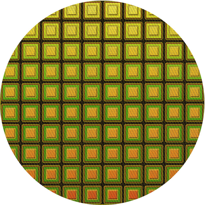 Square Patterned Pistachio Green Rug, pat3722yw