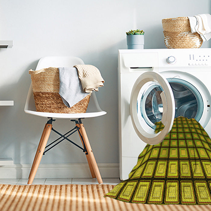 Machine Washable Transitional Pistachio Green Rug in a Washing Machine, wshpat3722yw