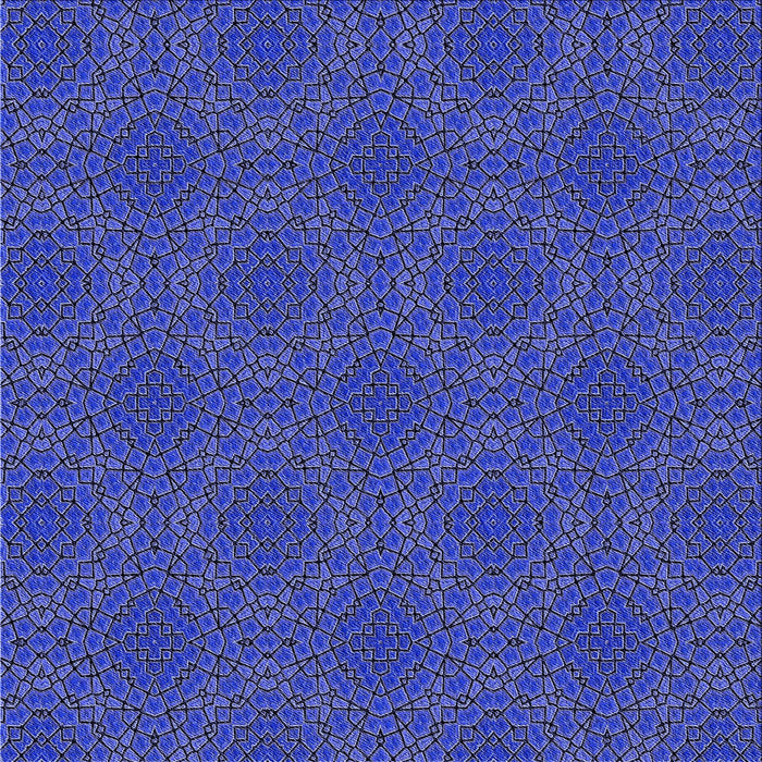 Round Machine Washable Transitional Cobalt Blue Rug, wshpat3723blu