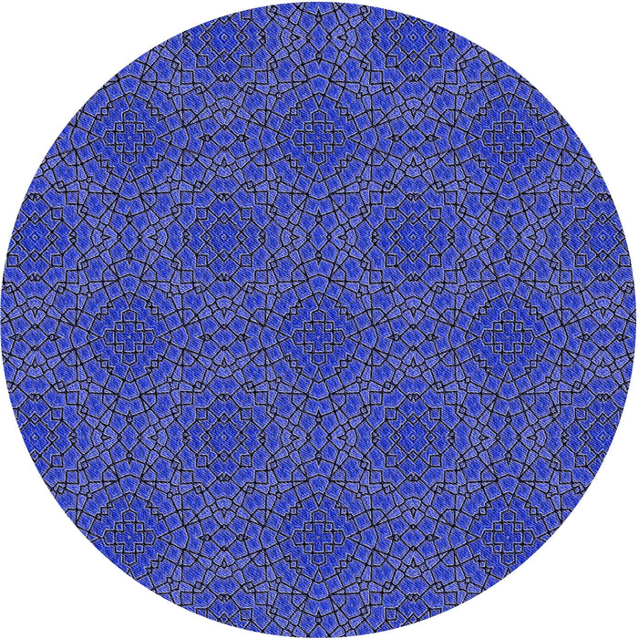 Square Machine Washable Transitional Cobalt Blue Rug in a Living Room, wshpat3723blu