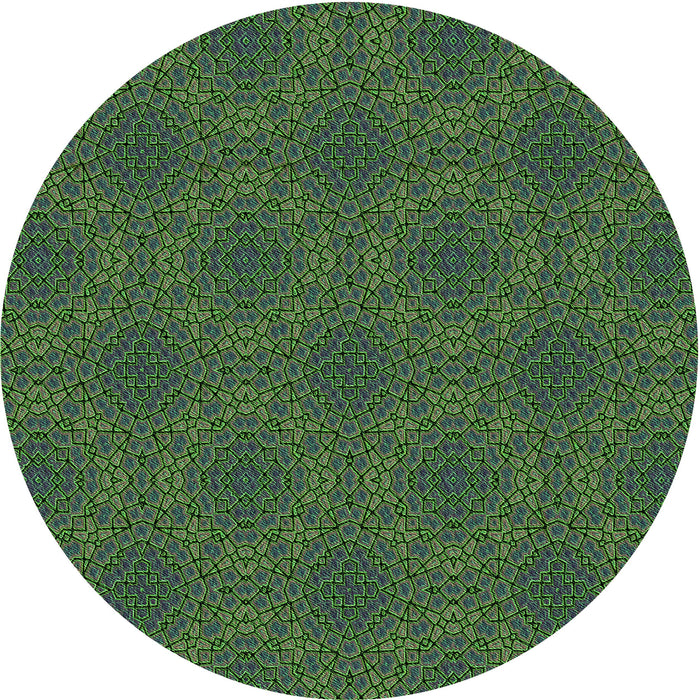 Square Patterned Dark Lime Green Rug, pat3723grn