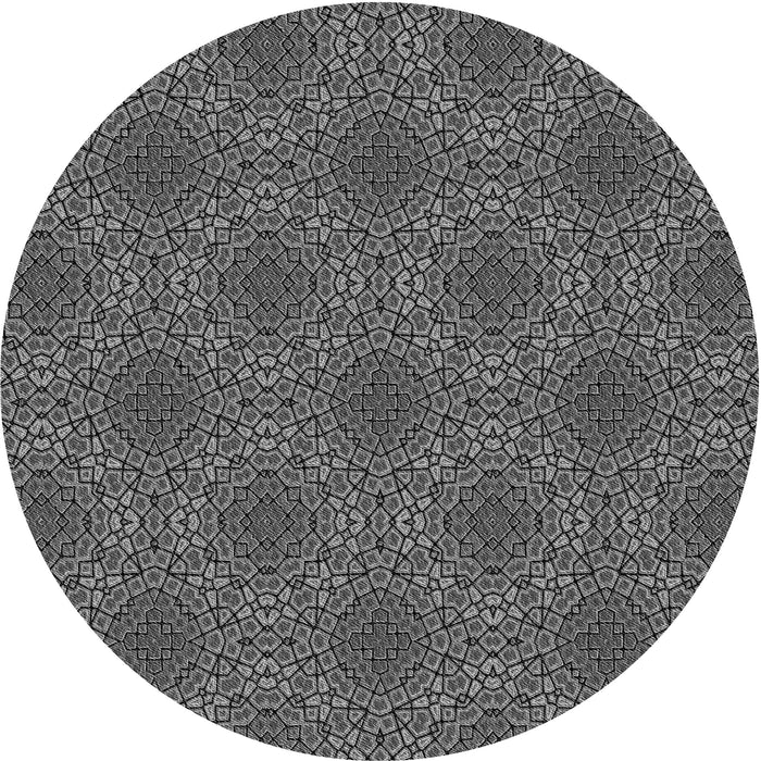 Square Patterned Dark Gray Black Rug, pat3723gry