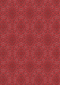 Machine Washable Transitional Red Rug, wshpat3723rd