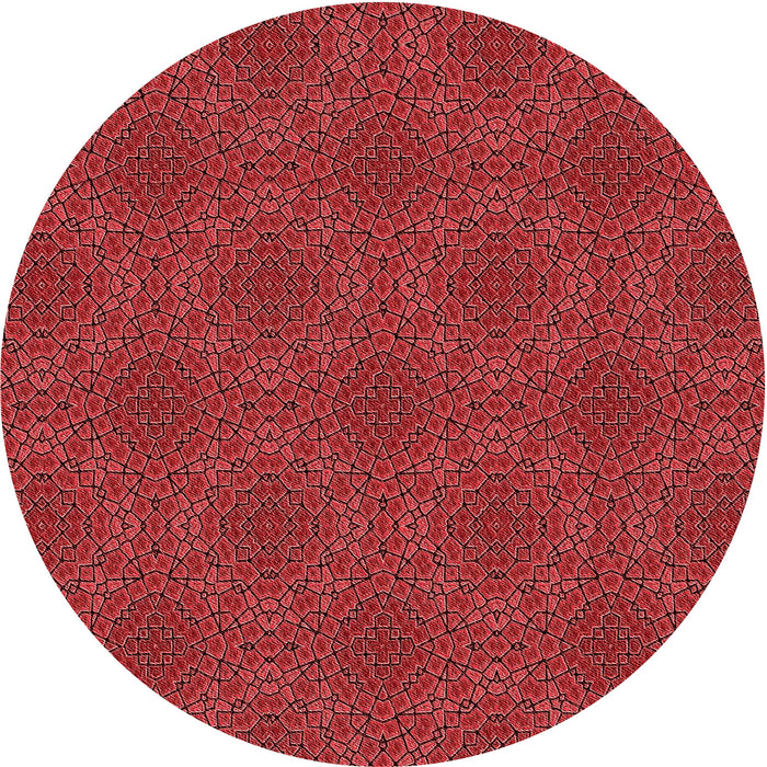 Square Patterned Red Rug, pat3723rd