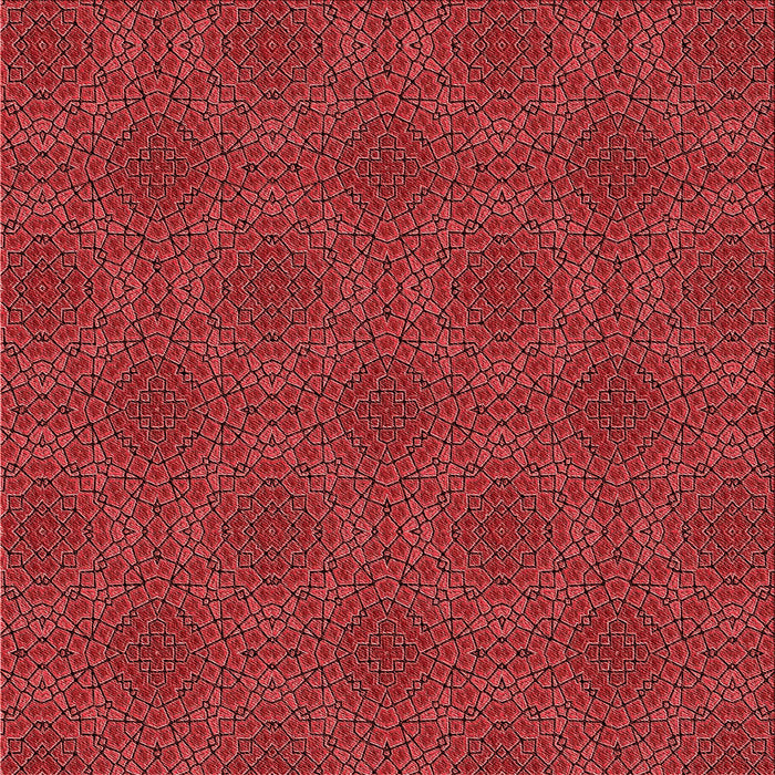 Round Patterned Red Rug, pat3723rd