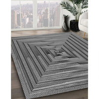 Patterned Black Rug, pat3724gry