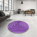 Round Patterned Purple Rug in a Office, pat3724pur