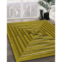 Patterned Dark Bronze Brown Rug, pat3724yw