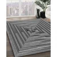 Patterned Dark Gray Novelty Rug, pat3724