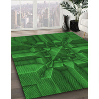 Patterned DarkGreen Rug, pat3725grn