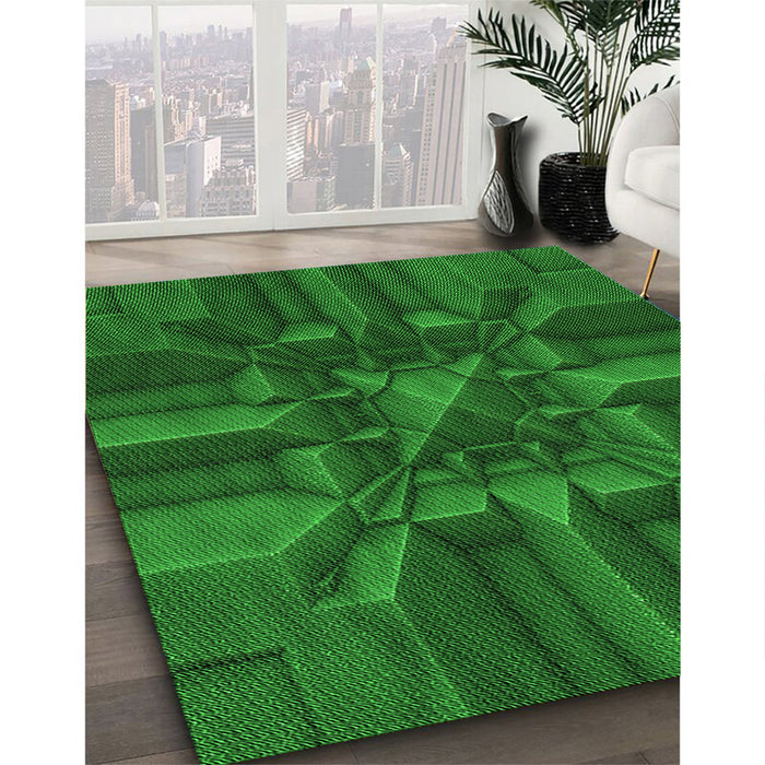 Patterned DarkGreen Rug in Family Room, pat3725grn