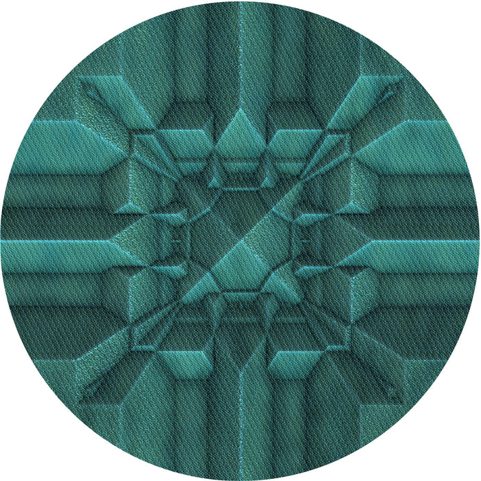Square Patterned Dark Cyan Green Rug, pat3725lblu