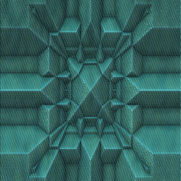 Patterned Dark Cyan Green Rug, pat3725lblu