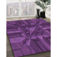 Patterned Dark Orchid Purple Rug, pat3725pur