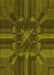 Machine Washable Transitional Dark Yellow Green Rug, wshpat3725yw