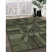 Patterned Khaki Green Novelty Rug in Family Room, pat3725