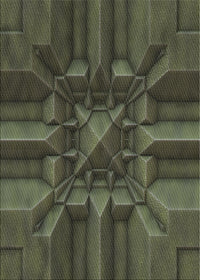 Machine Washable Transitional Khaki Green Rug, wshpat3725