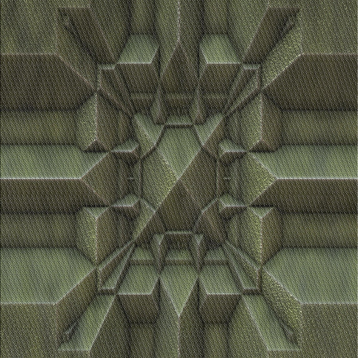 Patterned Khaki Green Novelty Rug, pat3725