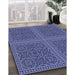 Patterned Sky Blue Rug in Family Room, pat3726blu