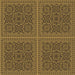Round Patterned Caramel Brown Rug, pat3726brn