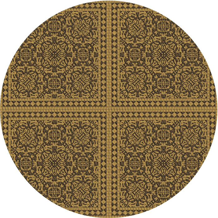 Square Machine Washable Transitional Caramel Brown Rug in a Living Room, wshpat3726brn