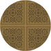 Square Machine Washable Transitional Caramel Brown Rug in a Living Room, wshpat3726brn