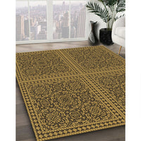 Patterned Caramel Brown Rug, pat3726brn