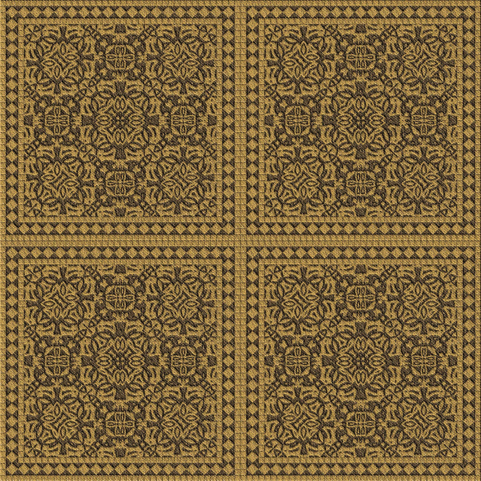 Round Machine Washable Transitional Caramel Brown Rug, wshpat3726brn