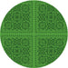 Square Patterned Deep Emerald Green Rug, pat3726grn